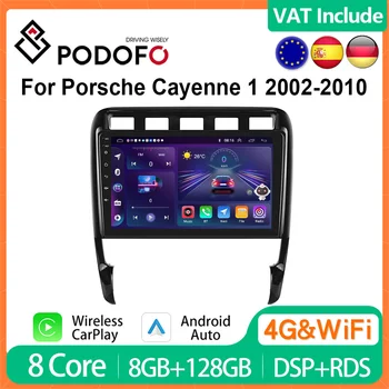 Podofo 4G CarPlay Android Auto Car Radio for Porsche Cayenne 1 9PA 2002-2010 Multimedia Player 2din AutoRadio GPS Navi Pagrindinis blokas