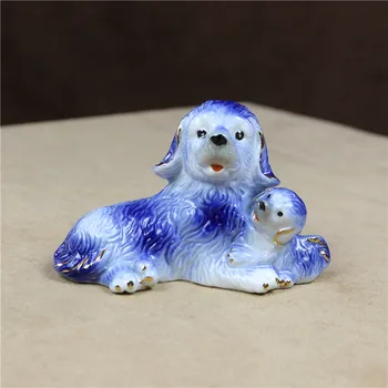 Rankų darbo porceliano retriverio šuns skulptūra Keraminė pora Šuniukas Miniatiūrinis namų dekoras Ornamentas Menas ir amatų dovana tėvams