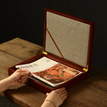 Raudona magnetinė brokato knygų dėžutė stalinis saugojimas papuošalų kosmetika Kinijos senovinė padidinto mastelio dovanų dėžutės pakavimo dėžutė