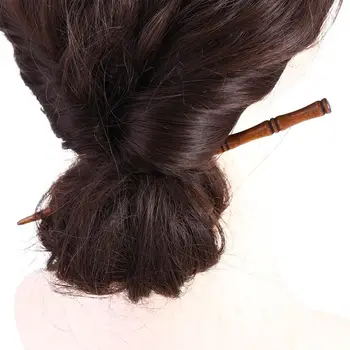 Senovinės medinės Hanfu plaukų lazdelės Subtilios prašmatnios bambuko formos plaukų segtukas Cheongsam šukuosenos dizaino įrankis Merginos plaukų aksesuarai