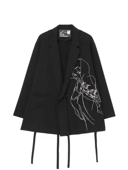 Siuvinėto palto laisvalaikio švarkai Yohji Yamamoto homme vyriškas švarkas vyriškas kostiumas Owens prabangus dizainerio vyriškas švarkas viršus