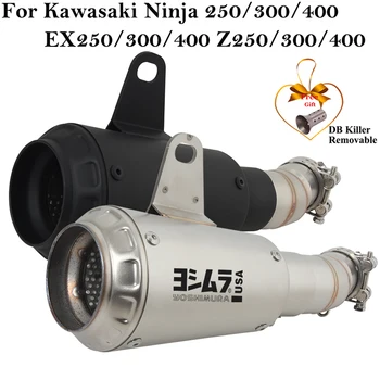 Slip On For Kawasaki Ninja 250 300 400 EX400 EX300 Z250 Z300 Z400 Motociklų išmetimo evakuacijos modifikuoti vidutinio jungties vamzdžio duslintuvų sistemas