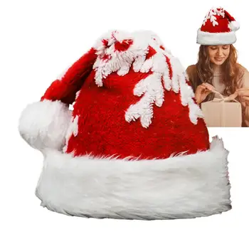 Snaigės Kalėdų senelio skrybėlė Daugkartinio naudojimo pūkuotas pliušinis su snaigės raštu Kalėdoms Naujųjų metų šventinio vakarėlio namai Reikmenys