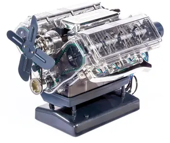 Spot V8 variklio surinkimo modelis Skaidrūs vaizdiniai gimtadienio dovanų žaislai STEAM