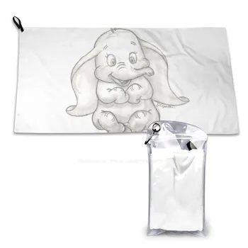 The Adorable Elephant Custom Soft Sport Towels Home Outdoor Cute Adorable Elephant Black And White Grey Graphite