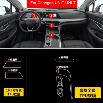 TPU Apsauginė plėvelė Changan UNIT UNI T 2020 2021 2022 Automobilio salono ekrano lipdukai Centrinė konsolė Pavara nuo įbrėžimų plėvelė