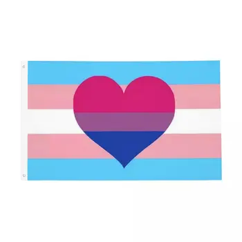 Translyčių ir biseksualių asmenų vėliavos Dvipusis lauko reklaminis skydelis Lgbt Yaoi Boy Love 2 Grommets Home Room Bendrabučio sienų dekoras