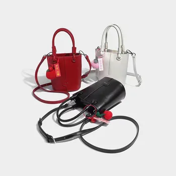 Trend niche design mini bucket bag highend fashion simple shoulder bag populiarus universalus kryžminis krepšys hot girl bag minibag