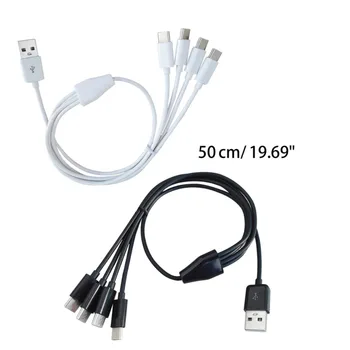 USB C skirstytuvo kabelio įkrovimo kabelis maitinimo laidas nuo C iki 4 tipo C tipo laidas USB į 4 prievado C tipo kabelio įkroviklio laidas