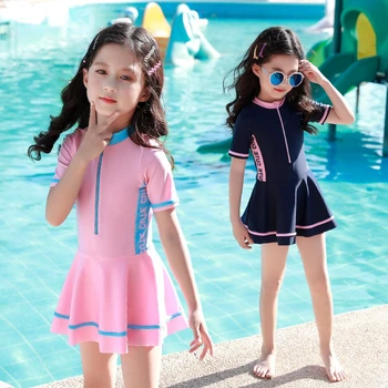 Vaikai Vientisas maudymosi kostiumėlis Vaikai Mergaitės Maudymosi kostiumėliai Berniukai Ilgomis trumpomis rankovėmis Banglenčių sportas Dėvėti maudymosi kostiumėlį Baby Sandy Rash Guard 3-15Years