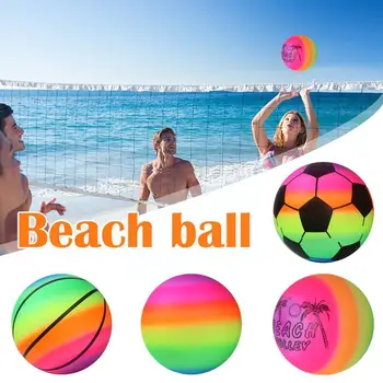 Vaivorykštės paplūdimio kamuolys Patvarūs sportiniai kamuoliai Tinklinio futbolo baseinas Plaukimas Paplūdimio putos Futbolo kamuolys Futbolo treniruotės vaikams Vaikas V1T3