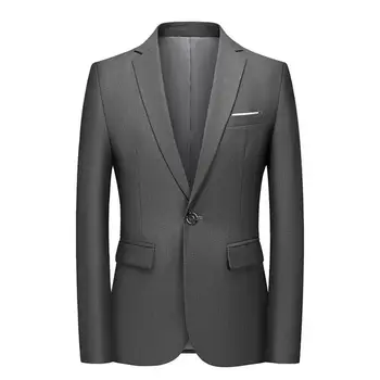 Vyrai Lengvas kostiuminis paltas Vyriškas verslo paltas Stilingos verslo kostiumo striukės vyrams Vieno mygtuko įpjovos apykaklė pavasariui
