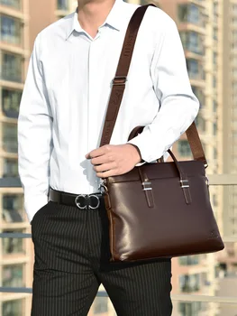 Vyriškas portfelis Rankinė nešiojamas kompiuteris PU oda Aukštos kokybės pečių biuras Verslo važinėjimas į darbą ir atgal Messenger Crossbody šoninis dizainerio krepšys