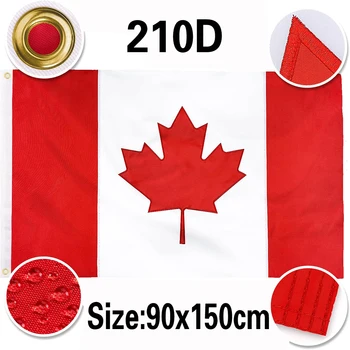 Xiangying 90x150cm Premium siuvinėta Kanados Kanados vėliava su siūtomis juostelėmis 4 dygsnio apsiuvimas Ryškus atspaudas Žalvariniai įvorės