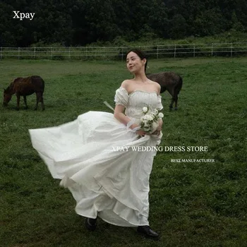 XPAY Sweetheart A Line vestuvinės suknelės moterims Korėja Vestuvių nuotraukos Fotografuoti berankovę nuotakos suknelę be nugaros Vintažinė vakarėlio suknelė