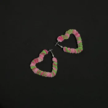 Y2K papuošalai Saldainių spalvos širdies lankelis Auskarai moterims Metaliniai vintažiniai mados Harajuku auskarai Žavesys 90-ųjų estetinės dovanos Nauja