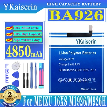 YKaiserin For MEI ZU BA926 BA 926 4850mAh pakaitinė baterija MEIZU 16XS M1926/M926H/M926Q M926 Battery Batterij Track Code