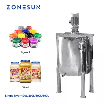 ZONESUN 100L 200L 300L 500L sanitarinis nerūdijančio plieno maišytuvas Vertikalus kosmetinis skystas cheminis maišymo įrangos bakas