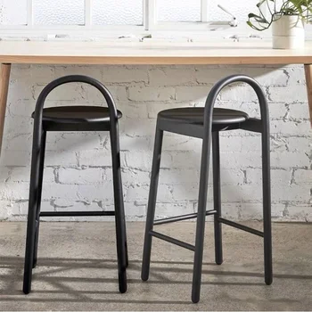 Šiuolaikinės virtuvės kėdės Geležinės baro sala Aukšta taburetė Paprastas atlošas Aukšta baro kėdė Mediniai kėdės baldai namams