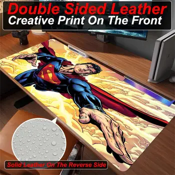 Žaidimai Dvipusis PU pelės kilimėlis Deskmat Anime S-Supermens kilimas PC Gamer spintelė Odinė stalo pagalvėlė Pelės kilimėliai Žaidėjų priedai